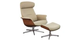 Timeout Chair And Ottoman In Taupe Fabric