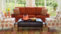 Del Ray Ottoman -Furniture Sale Store Bennet orange sofa 1