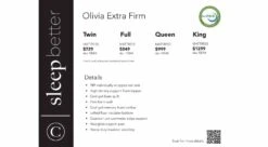 Olivia Extra Firm Mattress -Furniture Sale Store Olivia Extra Firm price cards July 2023 main