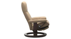 Consul Stressless Recliner With Power Leg & Back -Furniture Sale Store consul recliner power leg back paloma beige side Main