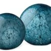 Cosmos Glass Spheres In Indigo Swirl- Set Of 2