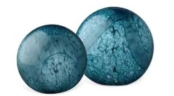 Cosmos Glass Spheres In Indigo Swirl- Set Of 2