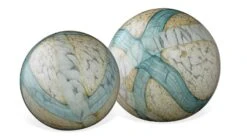 Cosmos Glass Spheres In Pale Blue - Set Of 2