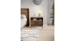 Linq 28" Nightstand -Furniture Sale Store linq 9182 28 side table walnut lifestyle vertical3 main