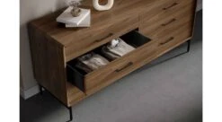 Linq 6 Drawer Dresser -Furniture Sale Store linq 9186 6 drawer dresser walnut open main