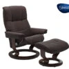 Mayfair Large Stressless Chair And Ottoman In Paloma Chocolate