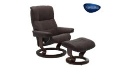 Mayfair Large Stressless Chair And Ottoman In Paloma Chocolate