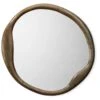 Organic Round Mirror In Bronze