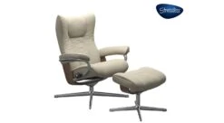 Wing Stressless Recliner And Ottoman X-Base